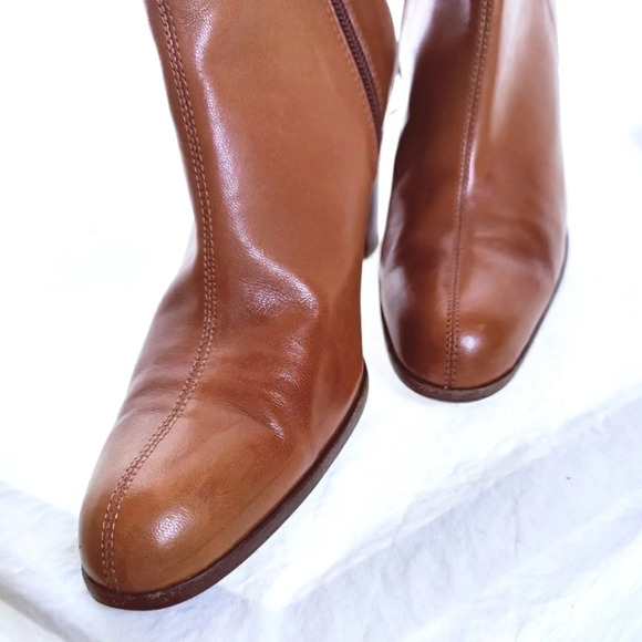 𝅺KIMEL Cognac Genuine Leather Booties - Picture 11 of 16